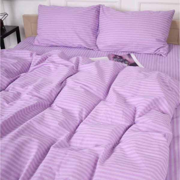 Фото - Комплект постельного белья MirSon Ranforce Elite 17-0618 Stripe Purple 175х210 см (2200008203238)